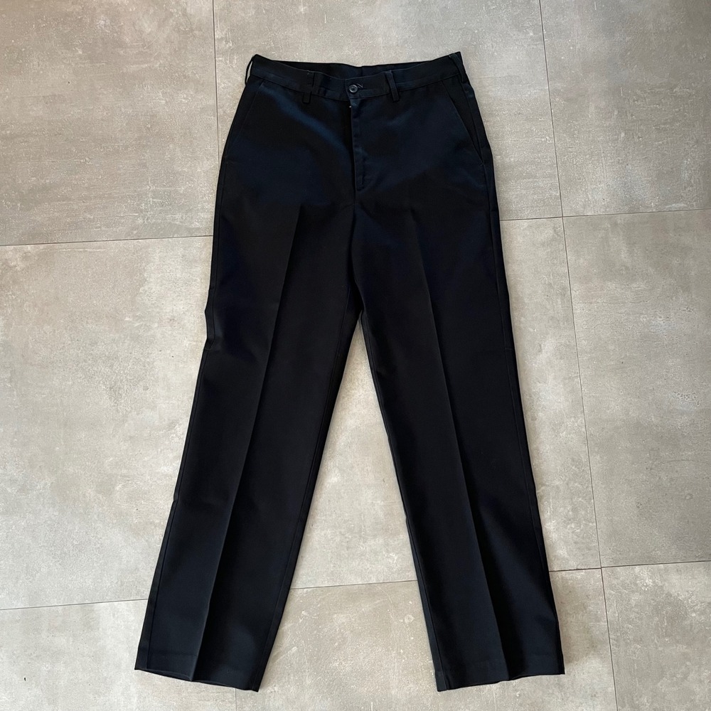 Mens Black Straight Leg Work Trousers Twill Pants 30x30 Style 2577-10